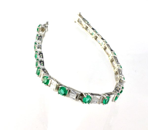 Custom Made Silver French Cubic Zirconium Bracelet