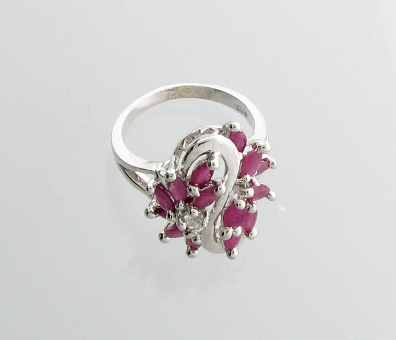 APP: 1k 1.39CT Marquise Cut Ruby & Sterling Silver Ring: 1.39CT Marquise Cut Ruby and Sterling Silver Ring Retail Replacemen