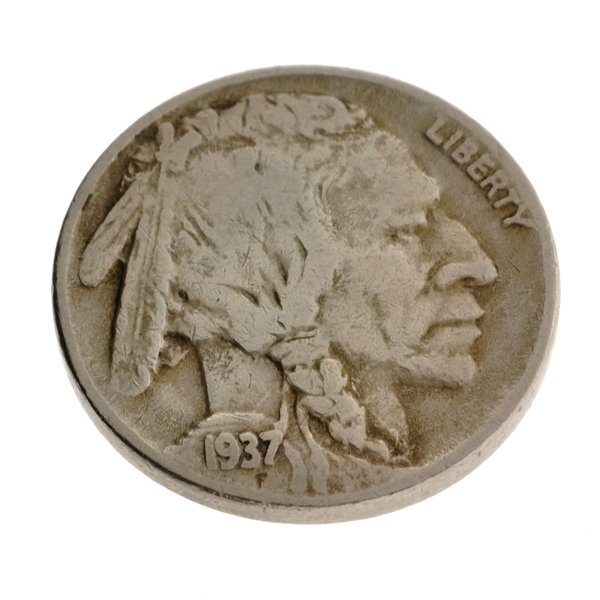 1937-D Museum 3 Leg Buffalo Type Nickel Five-Cent Piece