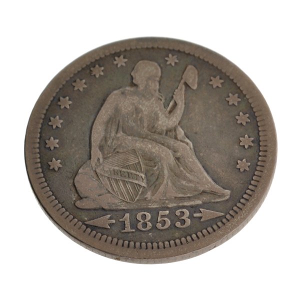 1853 Museum Arrows at Date Quarter Dollar Gold Coin