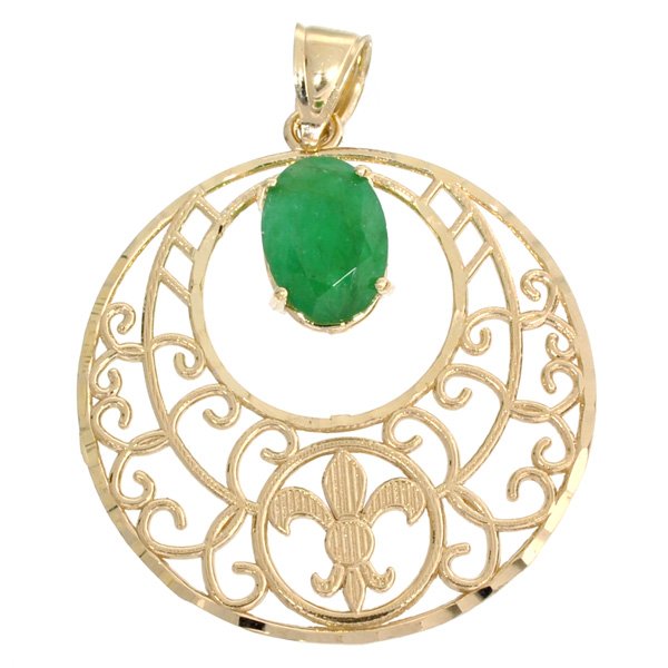 APP: 4.9k 14 kt Gold, 3.34CT Oval Cut Emerald Pendant: 14 kt Gold, 3.34CT Oval Cut Emerald Pendant Retail Replacement Value:<