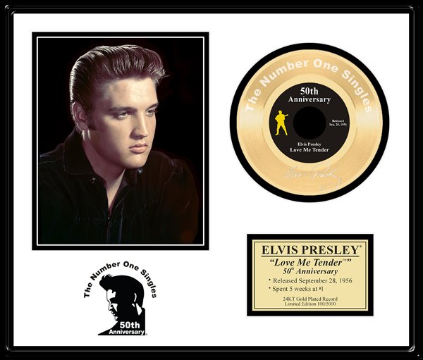ELVIS PRESLEY "Love Me Tender" Gold 45-50th Anniversary