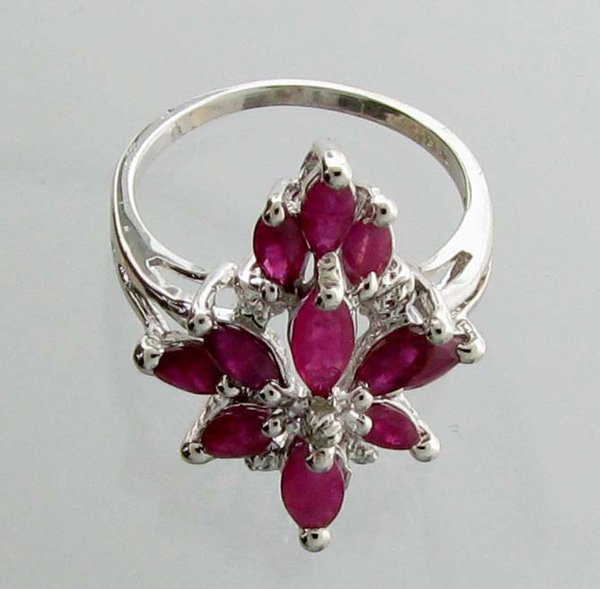 APP: 3k 2.67CT Marquise Cut Ruby & Sterling Silver Ring: 2.67CT Marquise Cut Ruby and Sterling Silver Ring Retail Replacemen