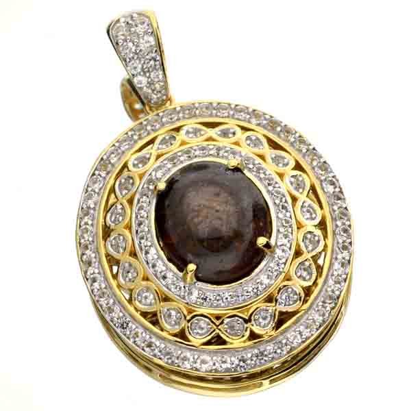 APP: 6k 15CT Ruby & Sapphire 14kt Sterl Silver Pendant: 15.59CT Ruby and Sapphire 14kt Over Sterling Silver Pendant
