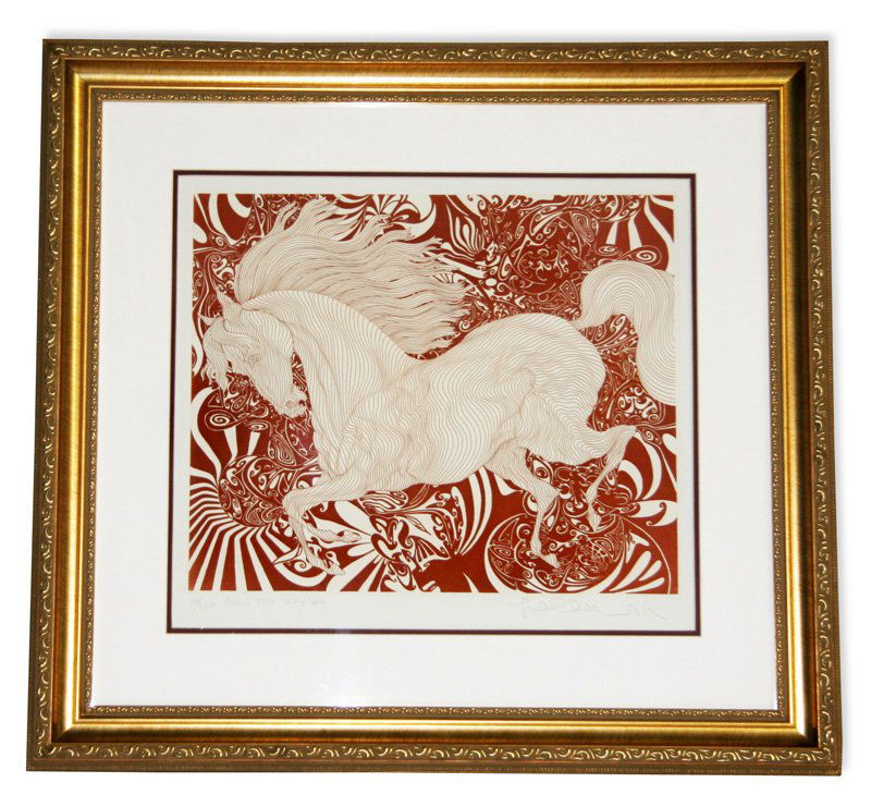 Azoulay- Framed Lithograph-Signature ''Along the Way'': Azoulay- Framed Lithograph-Signature ''Along the Way'' Item