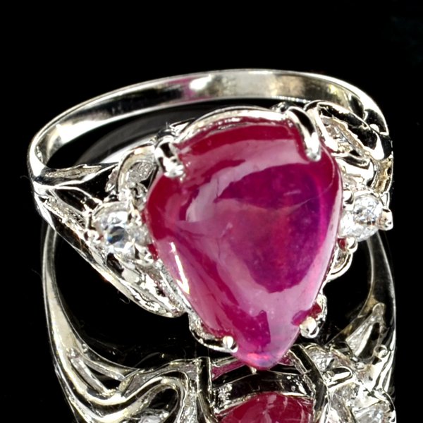 APP: 3k 5CT Ruby & Topaz Plat Over Sterl Silver Ring: 5.15CT Ruby and Topaz Platinum Over Sterling Silver Ring Ret