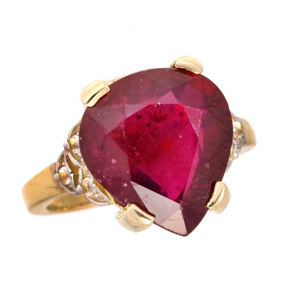 APP: 10k 14kt Yellow & White Gold, Ruby & Topaz Ring: 14 kt. Yellow and White Gold, 9.22CT Ruby and Topaz RingRet
