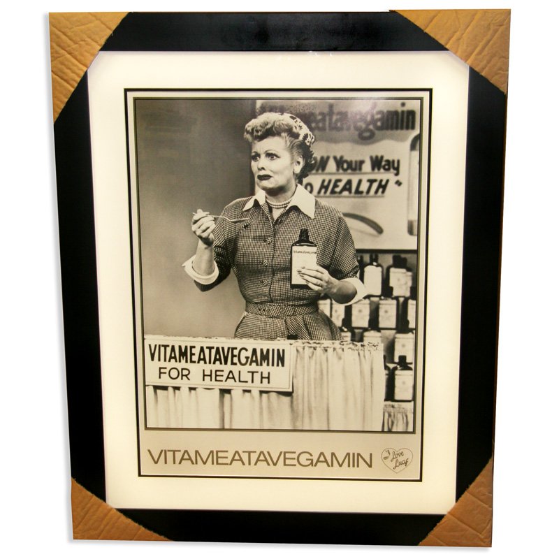 I Love Lucy - Framed Lithograph " Vitameatavegamin": I Love Lucy - Museum Framed & Matted Lithograph