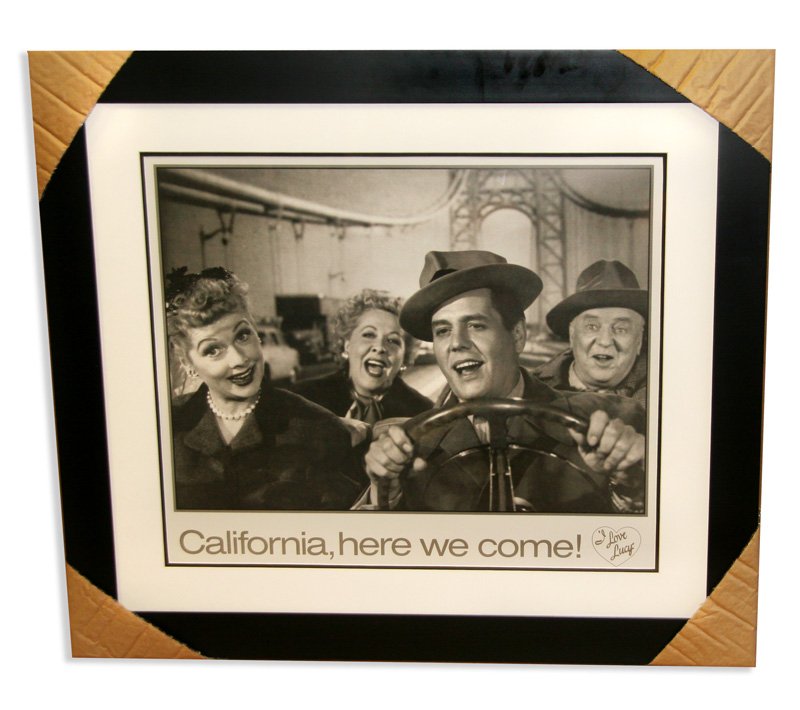 I Love Lucy - Lithograph "California Here We Come": I Love Lucy - Museum Framed & Matted Lith