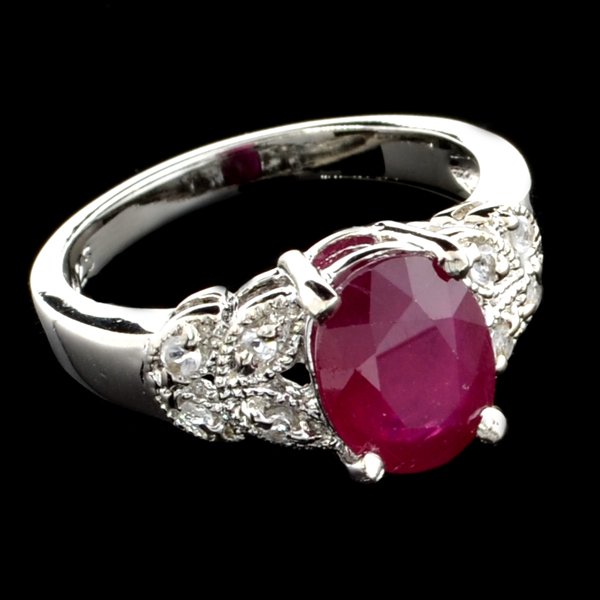 APP: 3k 1CT Ruby & Topaz Plat Over Sterl Silver Ring: 1.93CT Ruby and Topaz Platinum Over Sterling Silver Ring Ret