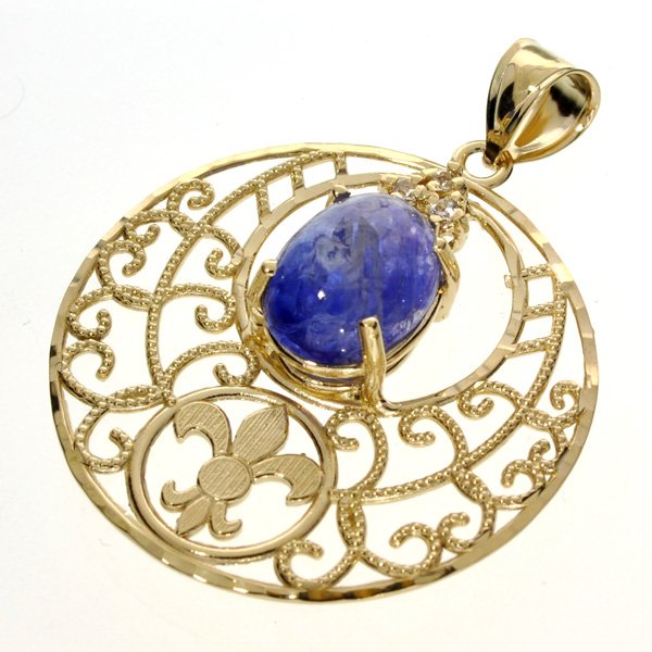 APP: 8.4k 14 kt Gold 7.25CT Tanzanite & Topaz Pendant: 14 kt Gold 7.25CT Tanzanite and Topaz Pendant Retail Replacement Val