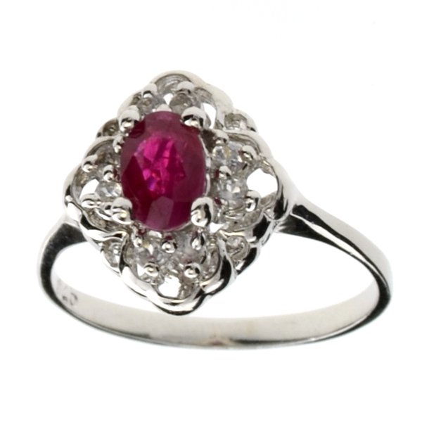 APP: 1k Ruby & Sapphire Sterl Silver Ring: 0.37CT Ruby and Sapphire Platinum Over Sterling Silver Ring