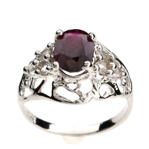 APP: 2k 1CT Ruby & Topaz Plat Over Sterl Silver Ring: 1.59CT Ruby and Topaz Platinum Over Sterling Silver Ring Ret