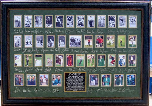 The Masters - Engraved Signatures: Golf Masters Plate Signed - 1934 to 2012 Item Profile: GOV FILE # M-
