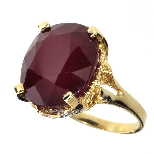 APP: 14.2k 14 kt Gold 17.92CT Oval Cut Ruby Ring: 14 kt Gold 17.92CT Oval Cut Ruby Ring Retail Replacement Value: