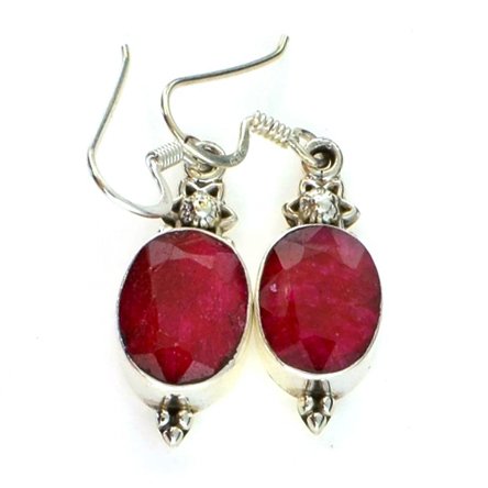 APP: 1k 8.82CT Oval Cut Ruby & Sterling Silver Earrings: 8.82CT Oval Cut Ruby and Sterling Silver Earrings Retail Replac