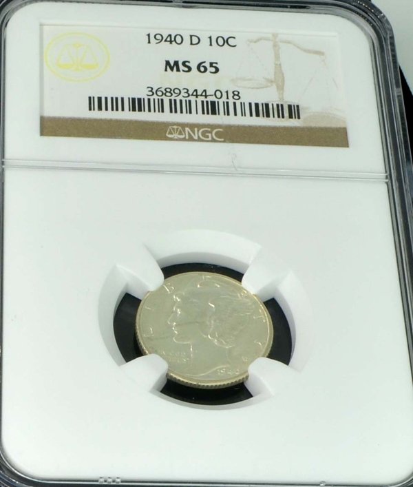 1940-D MS 65 Winged Liberty Head Dime Coin - Investment: 1940-D MS 65 Winged Liberty Head Dime Coin Item Profile: GOV FILE # C-271