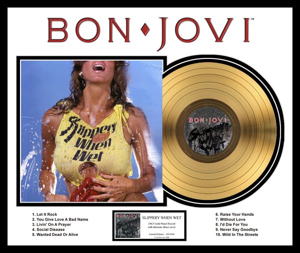 BON JOVI "Slippery When Wet" Gold LP: BON JOVI "Slippery When Wet" Item Profile: GOV FILE #