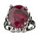 APP: 1k 5CT Oval Cut Ruby & Sterl Silver Ring