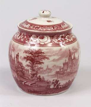 7.5 Inch Red & White Jar: 7.5 Inch Red and White Jar Item Profile: GOV FILE # T-06937