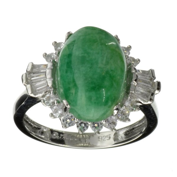 APP: 0k 6CT Grn Beryl & Sapphire Sterling Silver Ring: 6.31CT Green Beryl and Sapphire Sterling Silver Ring Retail Re