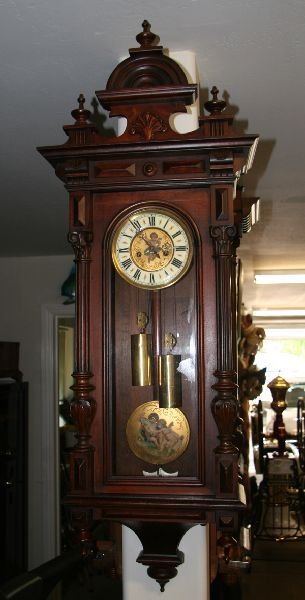Fantastic 2 Weight Art Nuveau Clock-Full Restored -P-: Fantastic 2 Weight Art Nuveau Clock-Full Restored -P- Item