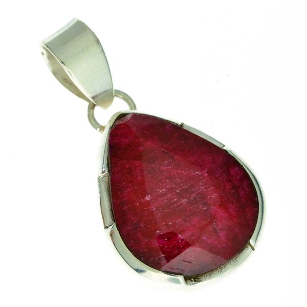 APP: 2k 17.30CT Pear Cut Ruby & Sterling Silver Pendant: 17.30CT Pear Cut Ruby and Sterling Silver Pendant Retail Replace