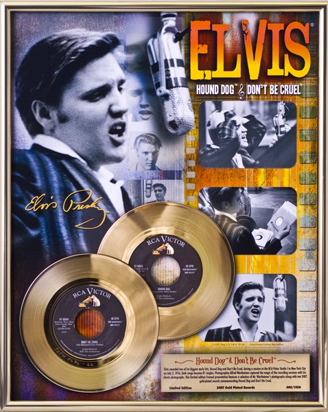 ELVIS PRESLEY ''Hound Dog/Don't Be Cruel'' Gold 45's: ELVIS PRESLEY "Hound Dog/Don't Be Cruel" Item Pr