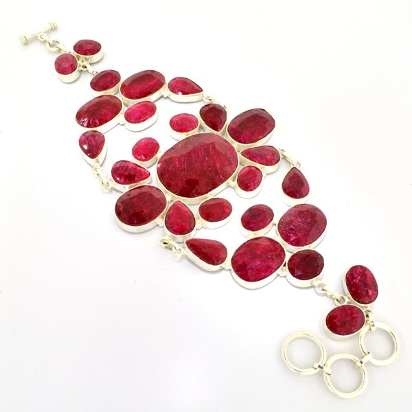 APP: 19.2k 243.65CT Ruby & Sterling Silver Bracelet: 243.65CT Ruby and Sterling Silver Bracelet Retail Replacement Value:<