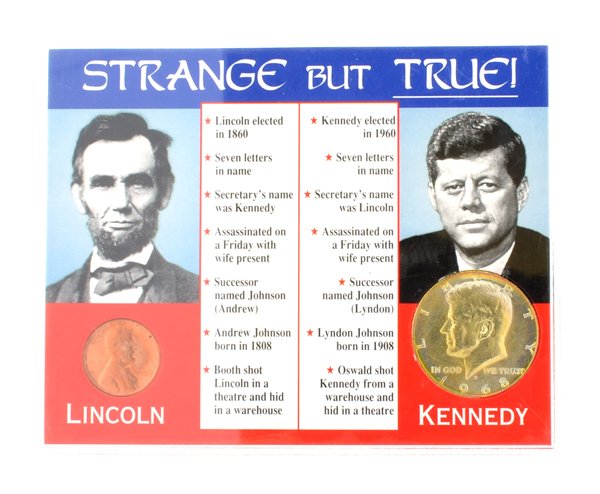 Lincoln & Kennedy Strange But True Facts Coins: Lincoln and Kennedy Strange But True Facts Coins Item Profile: GOV