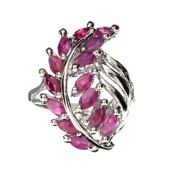 APP: 4k 3CT Ruby & Diamond Plat Over Sterl Silver Ring: 3.00CT Ruby And Diamond Platinum Over Sterling Silver Ring