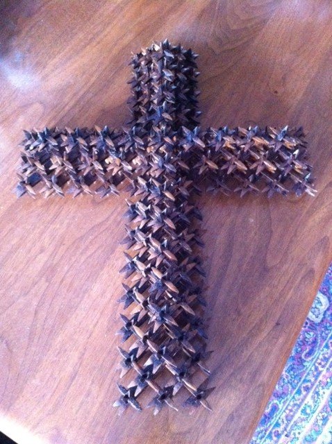 Wooden Cross Tramp Art No Nails or Glue