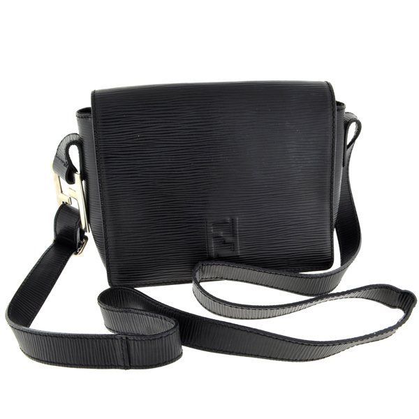 Authentic Fendi Small Black Leather Shoulder Bag Italy: Authentic Fendi Small Black Leather S