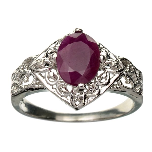 APP: 1k 2CT Ruby & Topaz Plat Over Sterl Silver Ring: 2.27CT Ruby And Topaz Platinum Over Sterling Silver Ring Ret