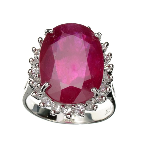 APP: 13k 11CT Ruby & Topaz Plat Over Sterl Silver Ring: 11.32CT Ruby And Topaz Platinum Over Sterling Silver Ring