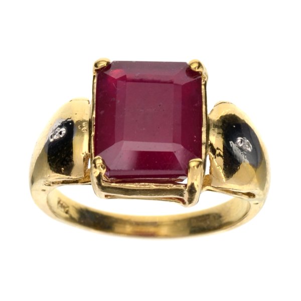 APP: 8.6k 14 kt. Yellow & White Gold, 7.07CT Ruby Ring: 14 kt. Yellow and White Gold, 7.07CT Ruby Ring Retail Replacement Valu