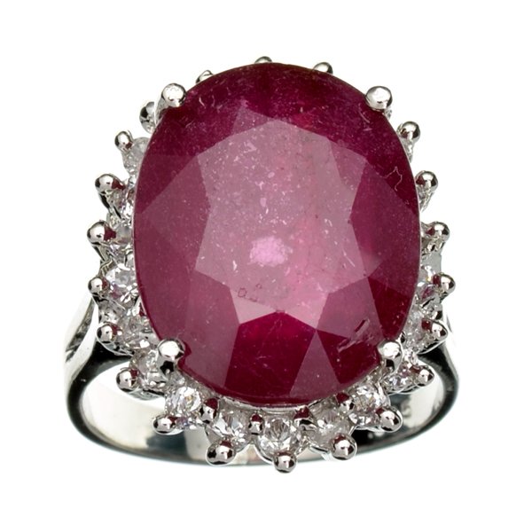 APP: 6k 10CT Ruby & Topaz Plat Over Sterl Silver Ring: 10.90CT Ruby And Topaz Platinum Over Sterling Silver Ring R