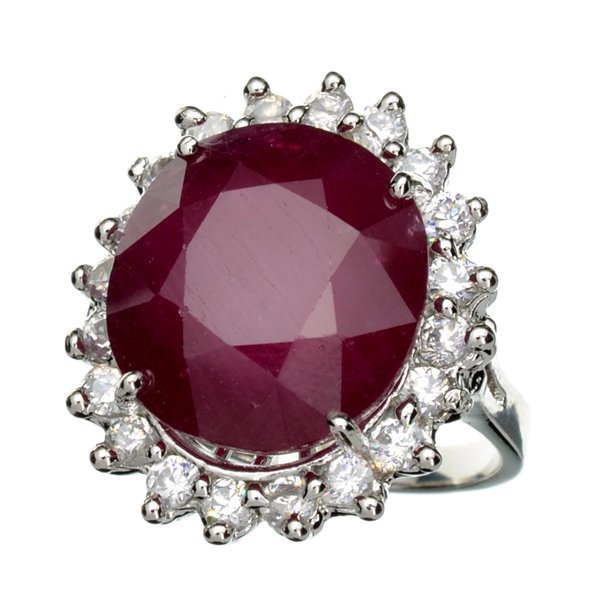 APP: 8k 16CT Ruby & Topaz Plat Over Sterl Silver Ring: 16.83CT Ruby And Topaz Platinum Over Sterling Silver Ring R