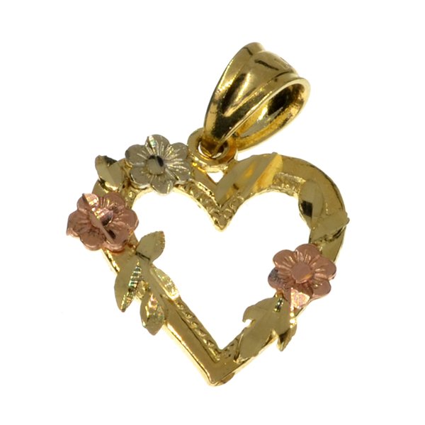 Exquisite 14 kt. Gold, Two Tone Heart Pendant: Exquisite 14 kt. Gold, Two Tone Heart Pendant Item Profile: GOV FILE