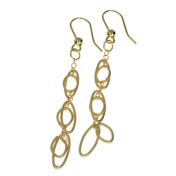 Exquisite 14 kt. Gold, Multi Elongated Link Earrings: Exquisite 14 kt. Gold, Multi Elongated Link Earrings Item Profile:<