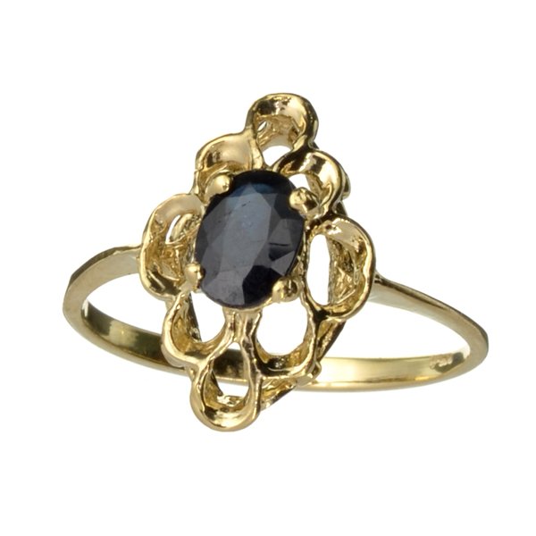 APP: 1.4k 14kt Gold, 0.60CT Oval Cut Blue Sapphire Ring: 14 kt. Gold, 0.60CT Oval Cut Blue Sapphire Ring Retail Replacement Va