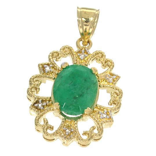 APP: 5.3k 14 kt Gold, 4.42CT Emerald & Topaz Pendant: 14 kt Gold, 4.42CT Emerald and Topaz Pendant Retail Replacement Value