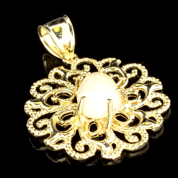 APP: 2k 14kt Gold, 1CT Pear Crystal Opal Pendant: 14 kt. Gold, 1.71CT Pear Cut Cabochon Crystal Opal Pendant
