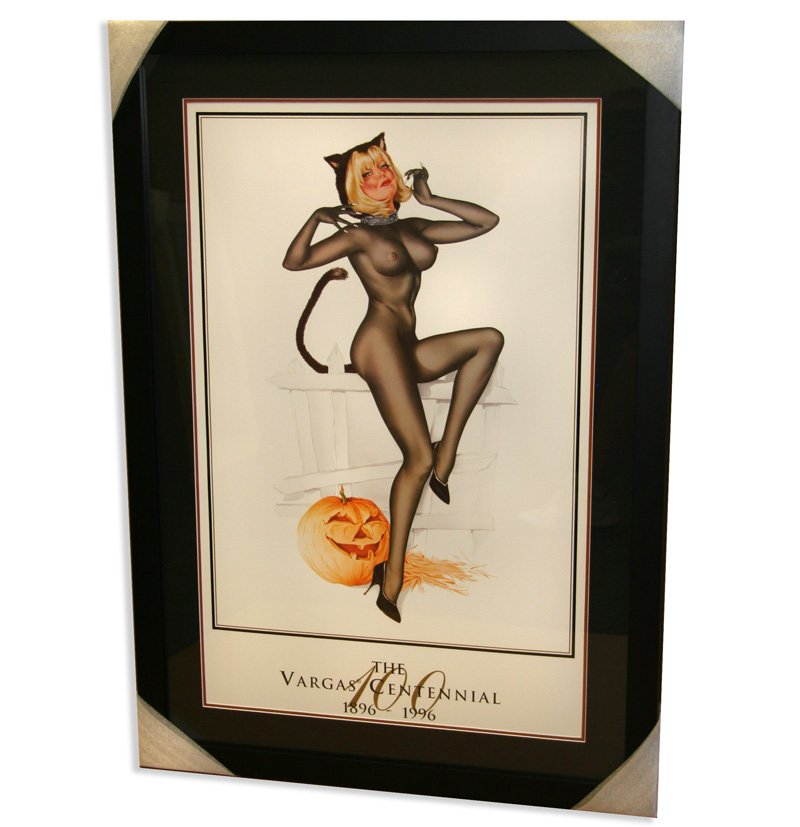 Alberto Vargas - Lithograph - " Trick or Treat ": Alberto Vargas - Museum Framed & Matted Lit