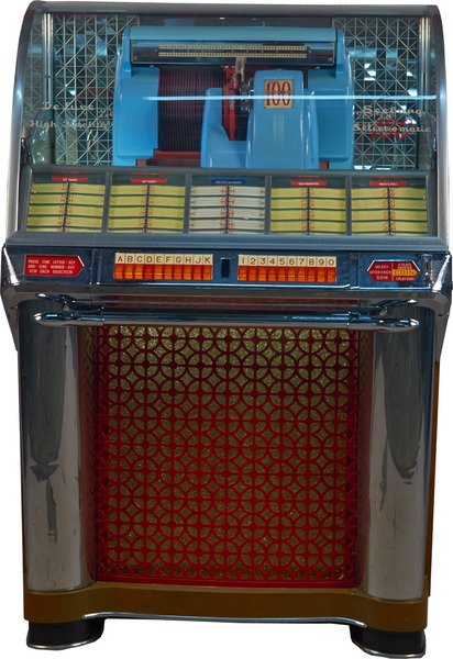 Seeburg 100G Deluxe High-Fi Jukebox c1953 w/keys -P-NR-: Seeburg Model 100G Deluxe High Fidelity Select-O-Matic 100 Jukebox, Coin-op c1953 w/ keys -P-NR- Item Profile: GOV FILE: M-04056 Asset Type: Collectible Shipping: This item is for Local Pickup Only. P