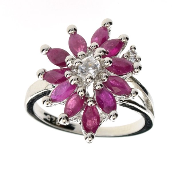APP: 1k 1CT Ruby & Topaz Plat Over Sterl Silver Ring: 1.17CT Ruby and Topaz Platinum Over Sterling Silver Ring Ret