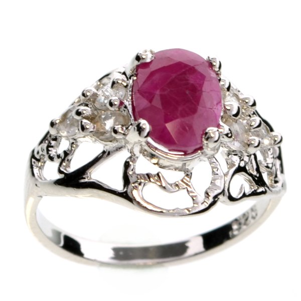 APP: 2k 1CT Ruby & Topaz Plat Over Sterl Silver Ring: 1.76CT Ruby and Topaz Platinum Over Sterling Silver Ring Ret