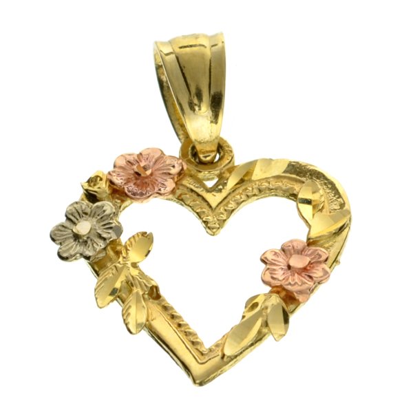 Exquisite 14 kt. Gold, Two Tone Heart Pendant: Exquisite 14 kt. Gold, Two Tone Heart Pendant Item Profile: GOV FILE