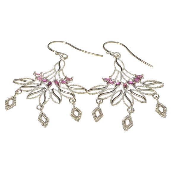 APP: 1k Marquise Cut Ruby & Sterl Silver Earrings: 0.82CT Marquise Cut Ruby And Sterling Silver Earrings Retai