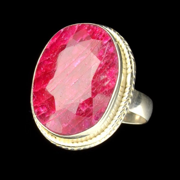 APP: 1.5k 11.56CT Oval Cut Ruby & Sterling Silver Ring: 11.56CT Oval Cut Ruby And Sterling Silver Ring Retail Replacement Valu